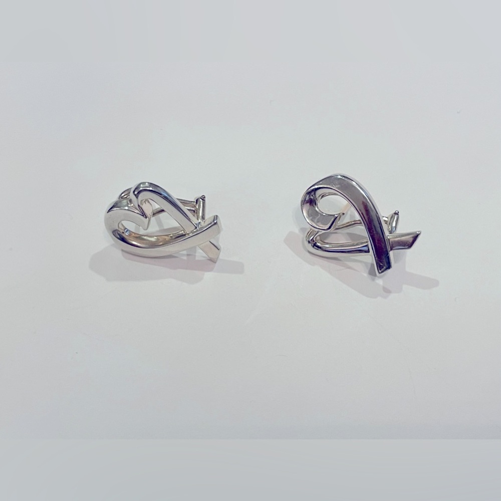 Tiffany and Co. silver loving heart earrings